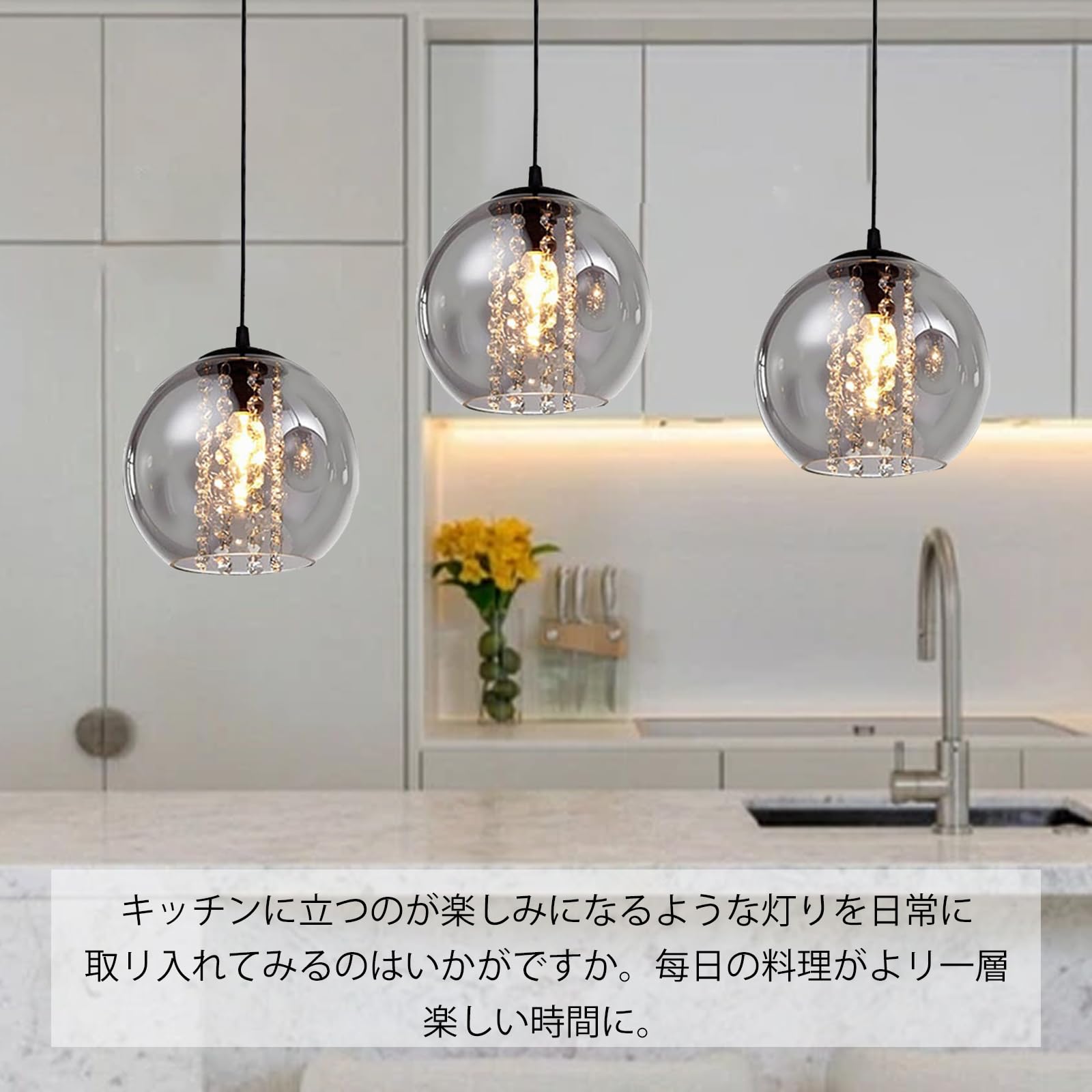 Amazon.co.jp : 億兆堂 1灯ペンダントガラスライド グレーガラス