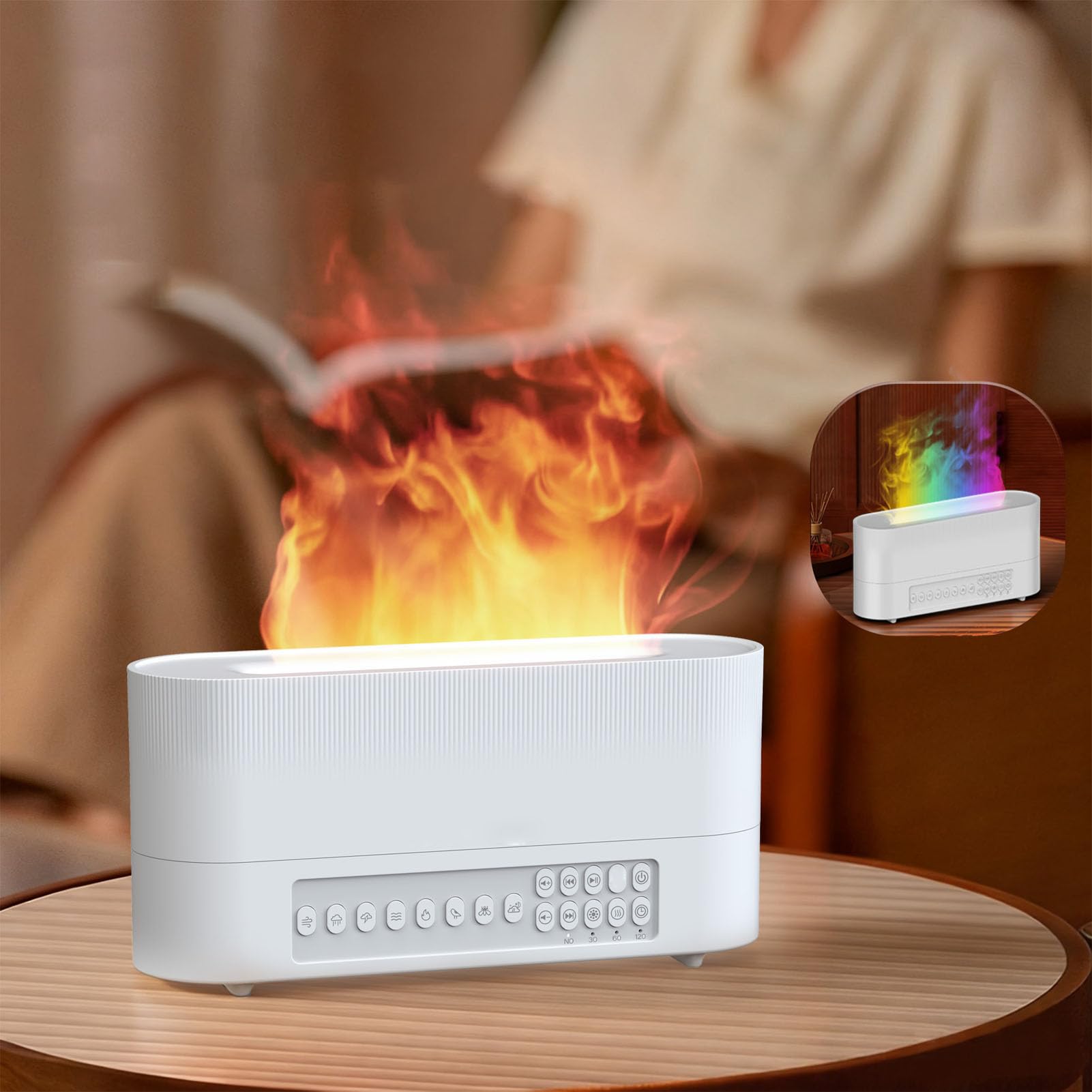 Luocute Macchina per Rumore Bianco da 260 Ml, Diffusore per Aromaterapia a | Umidificatore a nebbia fredda con altoparlante BT, timer di spegnimento automatico, per dormire in ufficio in camera da letto