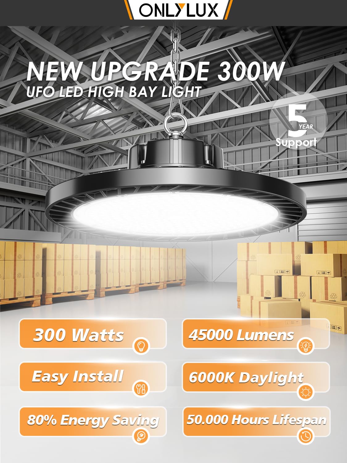Lukyamzn 4 Pack UFO LED High Bay Light 150-Watt, 21000lm, 5000K Daylight, IP65, Commercial Shop Light For Workshop Barn Factory SA1127B446 - The Home Depot