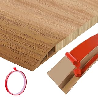 JAHOMFAI 39" Self-Adhesive Floor Transition Strip - PVC Door Threshold Reducer Trim for Tiles, Carpet & Doorways