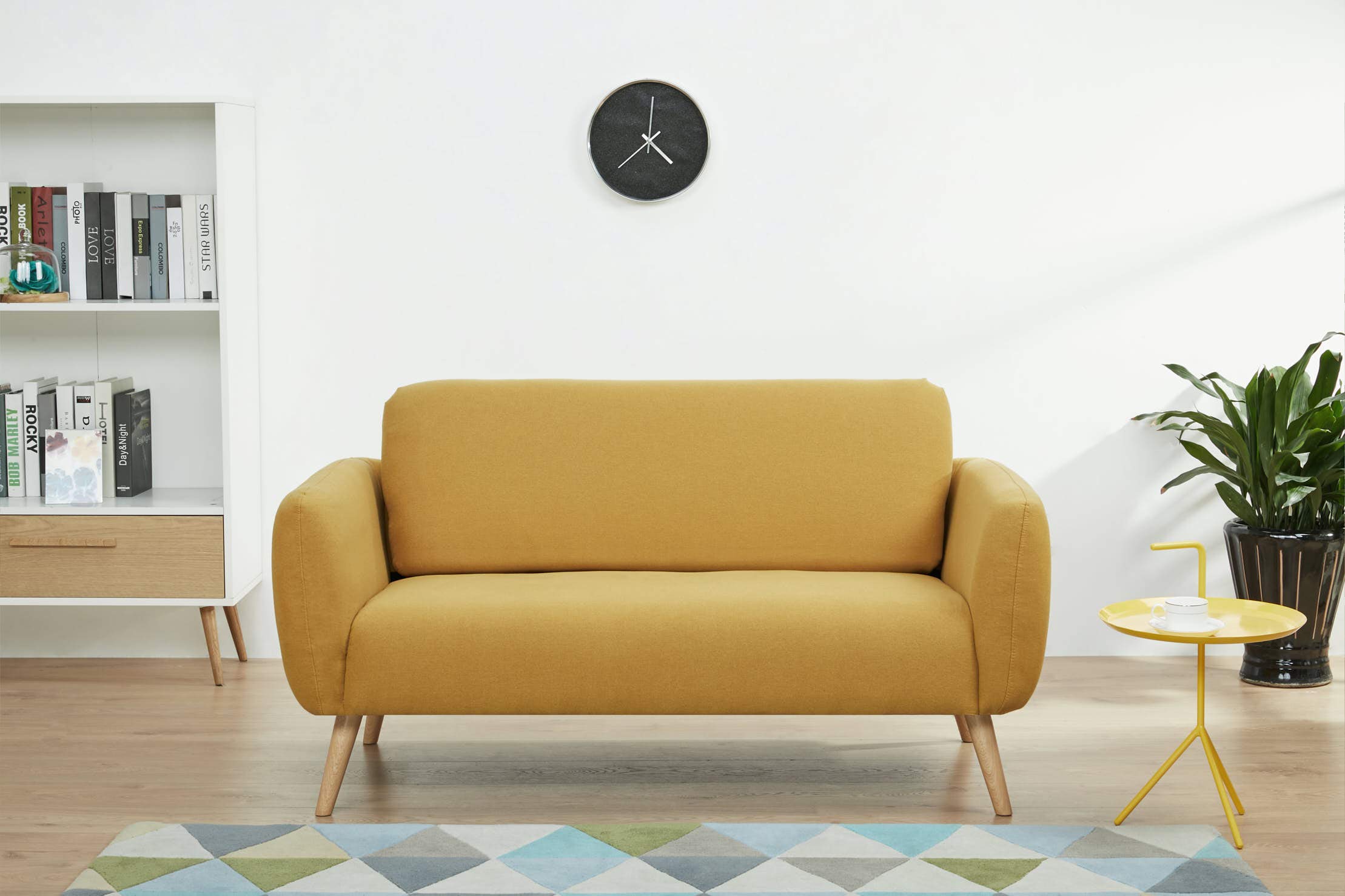 COORI YAELU - Contemporary Upholstered 2 Seater Loveseat I for Living, Lounge Reading Room I Solid Wooden Legs I Imported Foam I Premium Chenille Upholstery I Ideal for Compact Spaces