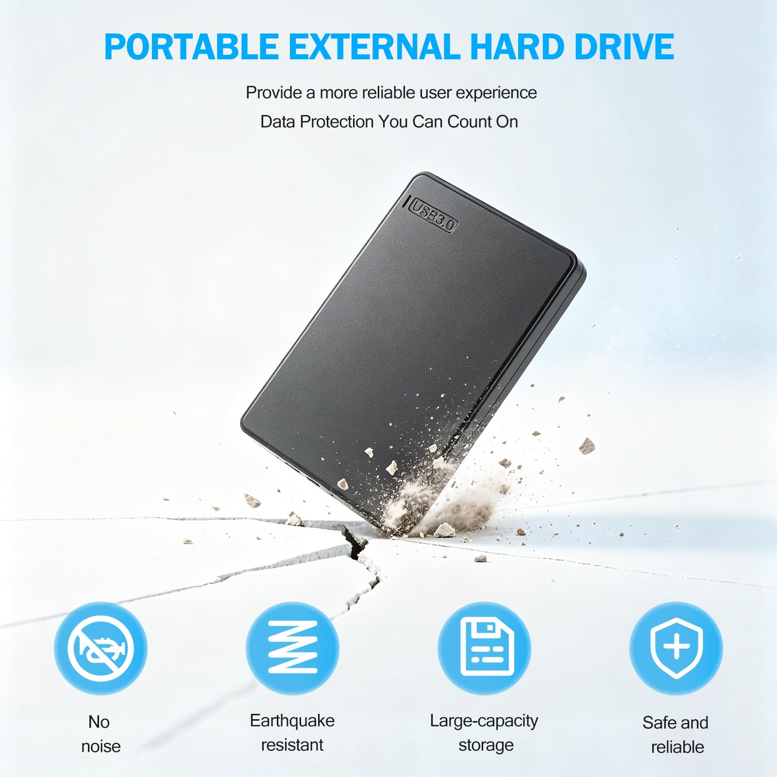 Disco duro externo portátil ultradelgado de 2.5 pulgadas y 1 TB USB 3.0 HDD de almacenamiento compatible con PC, computadora de escritorio, portátil, MacBook, Chromebook, Xbox One, HDDRBUSB3.0