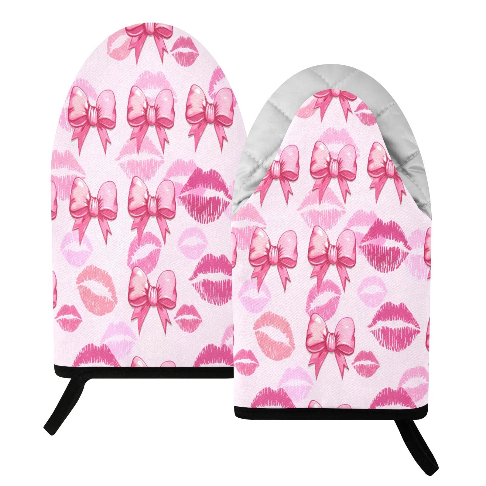 BURSTDDY Bows Oven Mitt,Heat Resistant Kitchen Mitts for Cooking