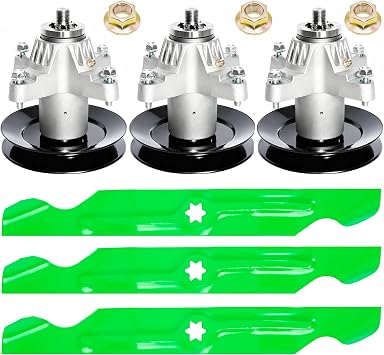 50 Inch Lawn Mower Deck Rebuild Kit for MTD Cub Cadet Troy Bi lt RZT50 RZT-50 ZT-50 i1050 LT1050 Mustang XP Mower Includes 3 Spindles 618-04126 618-04126A 3 Blades 742-04053 490-110-C123