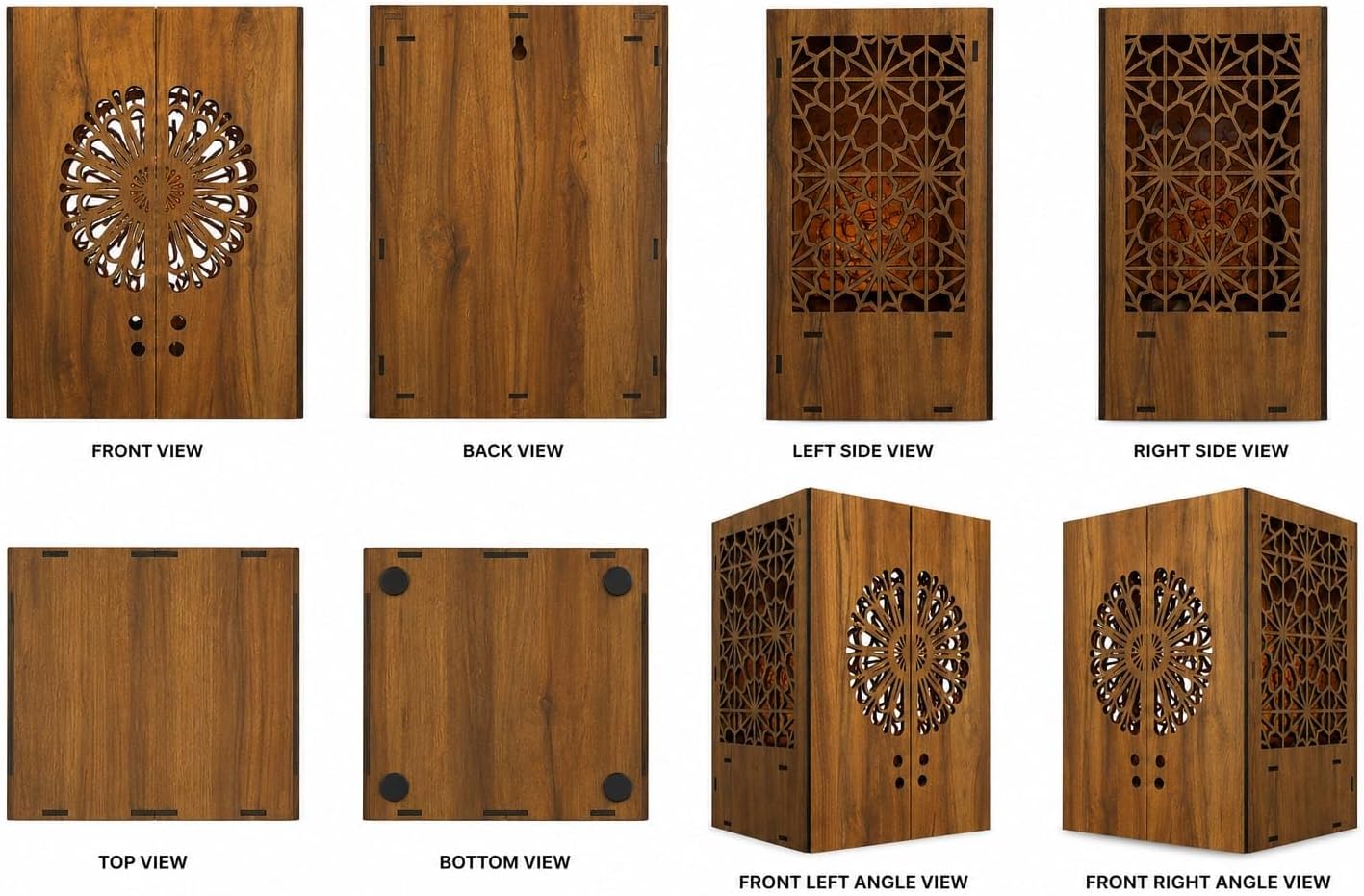 Beautiful Wooden Pooja Mandir with Door Temple for Home with Door Mandir for Home with LED Spot Light Product (18 Inch Height)