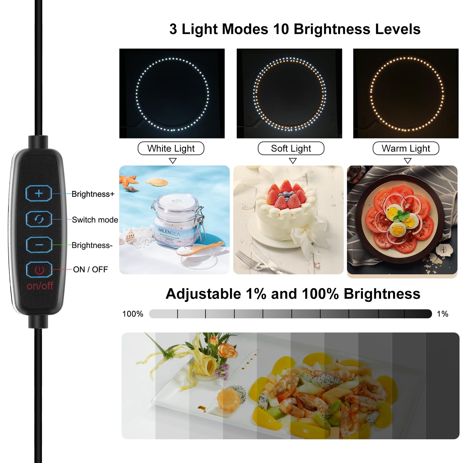 【25 cm 】 PULUZ Piccola scatola per foto da 9,8 pollici, pieghevole, portatile, per studio fotografico, studio fotografico, scatola con sfondo di 12 colori, High 97 CRI Ring Light