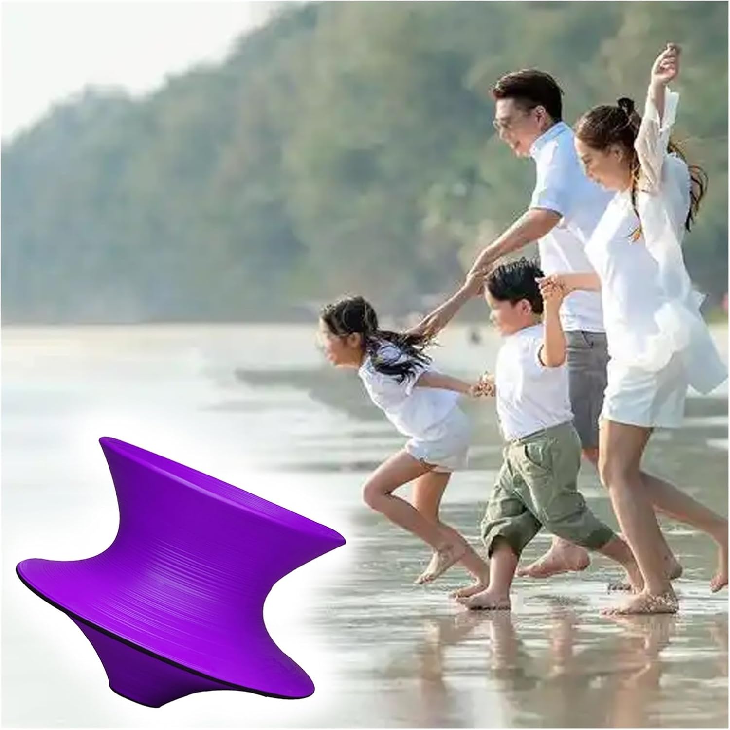 Heavy Duty 360° Swivel Gyro Chair, 6-8 Years Old Kids Sense Sports Equipment Wear-Resistant & Waterproof, FRP Gyro Chair for School/Bedroom/Playground(Purple)
