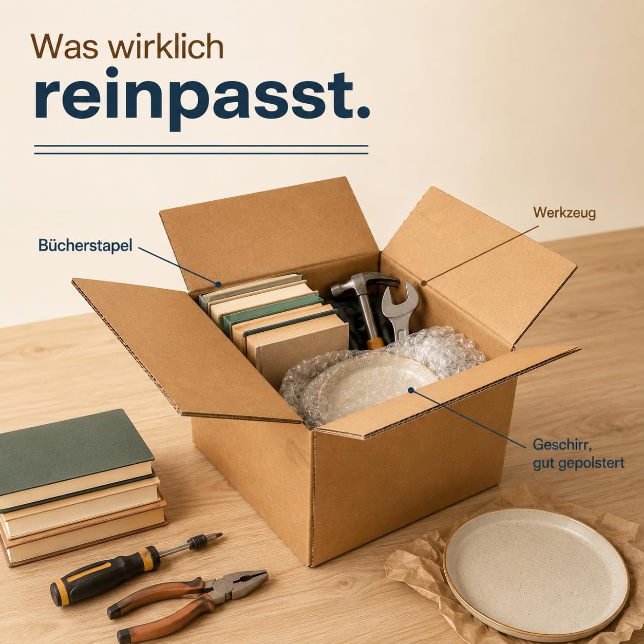 GiDeli Versandkartons Mittel 2-wellig 33x26x13,5 cm Braun 50 Stück - Wellpappe BC-Welle, Faltkarton FEFCO 0201 - Verpackungsmaterial für Warensendung - Onlinehandel - Flach angeliefert