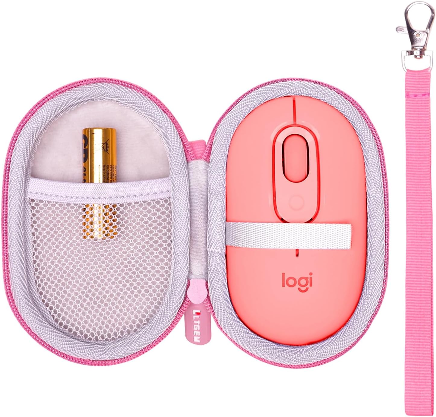 LTGEM Case Compatible with Logitech POP & Pebble Mouse 2 M350s/M350/M355/M340/i345 Mouse, Rose+Gray(Case Only)