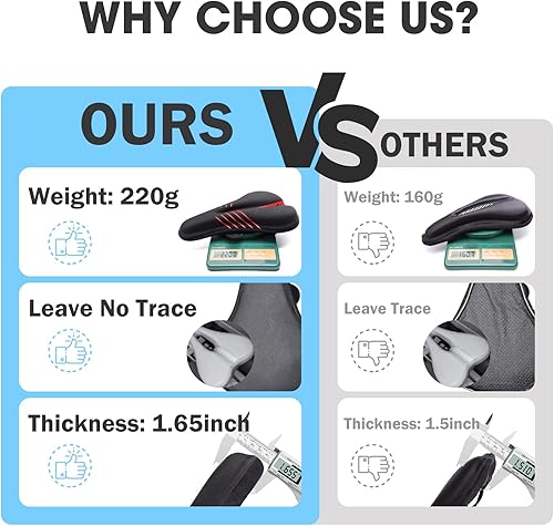 Miniatura 4 de Meencool Funda de asiento de bicicleta cojín de asiento de bicicleta para hombres y mujeres funda de asiento de bicicleta acolchada de gel para