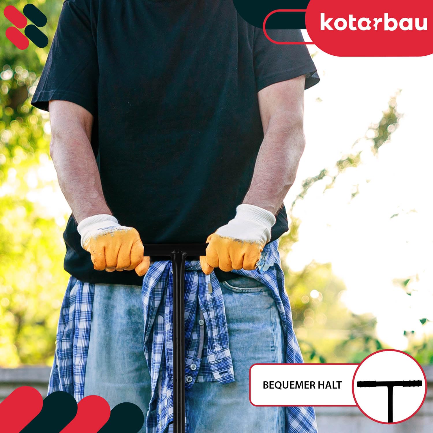 KOTARBAU® Rasenkantenstecher - Rasenkanten - 23 cm Stahlstiel 113 cm - Garten Werkzeug - Kantenschneider Rasen - Halbrund - Unkrautstecher - Verstärkt