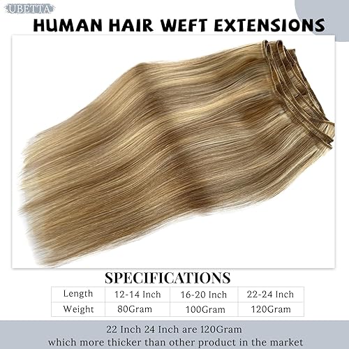 Miniatura 3 de Extensiones de cabello humano real, 18 pulgadas, 3.53 oz, extensiones de cabello humano rubio ceniza, balayage, con reflejos, atadas a mano,