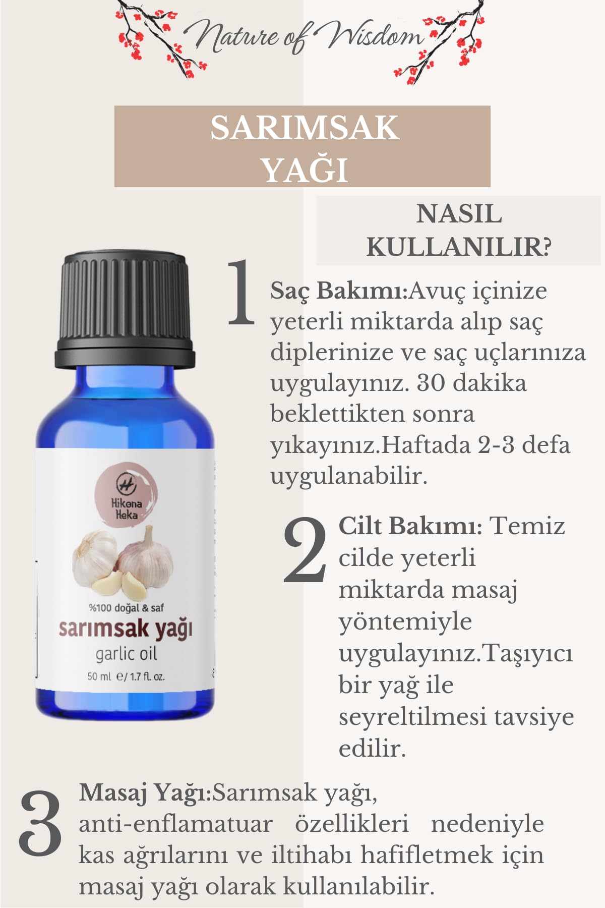 Sarımsak Yağı%100 Saf Ve Doğal Soğuk Sıkım 50 ml (Cilt Ve Saç Bakımı)