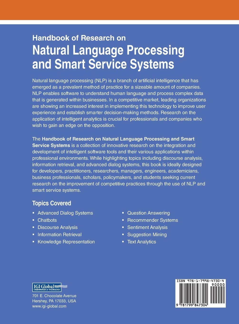 Handbook of Research on Natural Language Processing and Smart Service Systems (Advances in Computational Intelligence and Robotics)