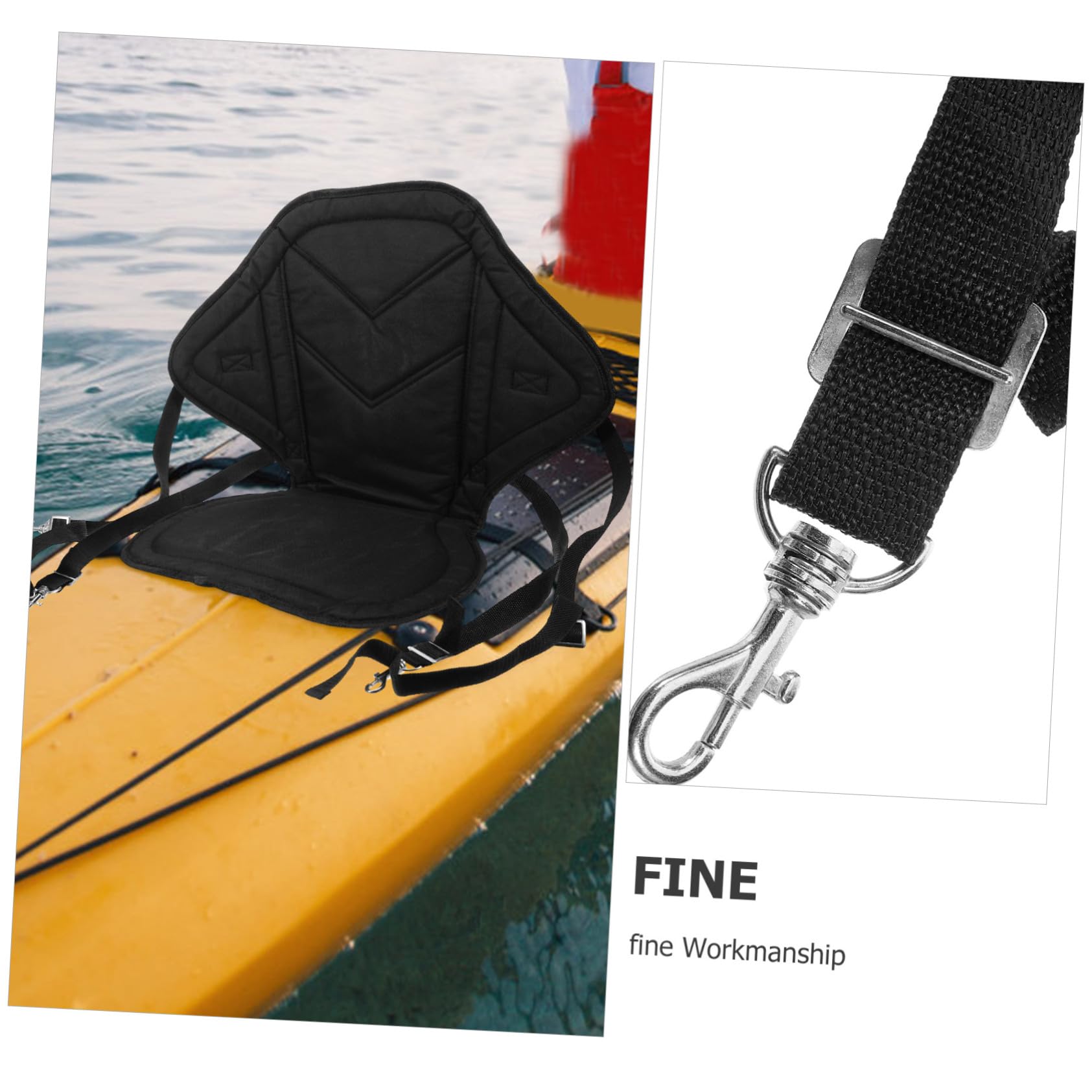 INOOMP Asiento Hinchable para Kayak Negro de Tela Oxford Reutilizable
