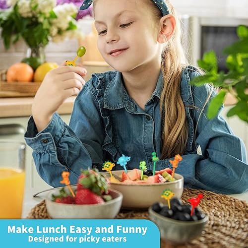 Miniatura 6 de Palillos de comida para niños, palillos de frutas y frutas, divertidas selecciones de comida para niños para caja bento, accesorios de almuerzo
