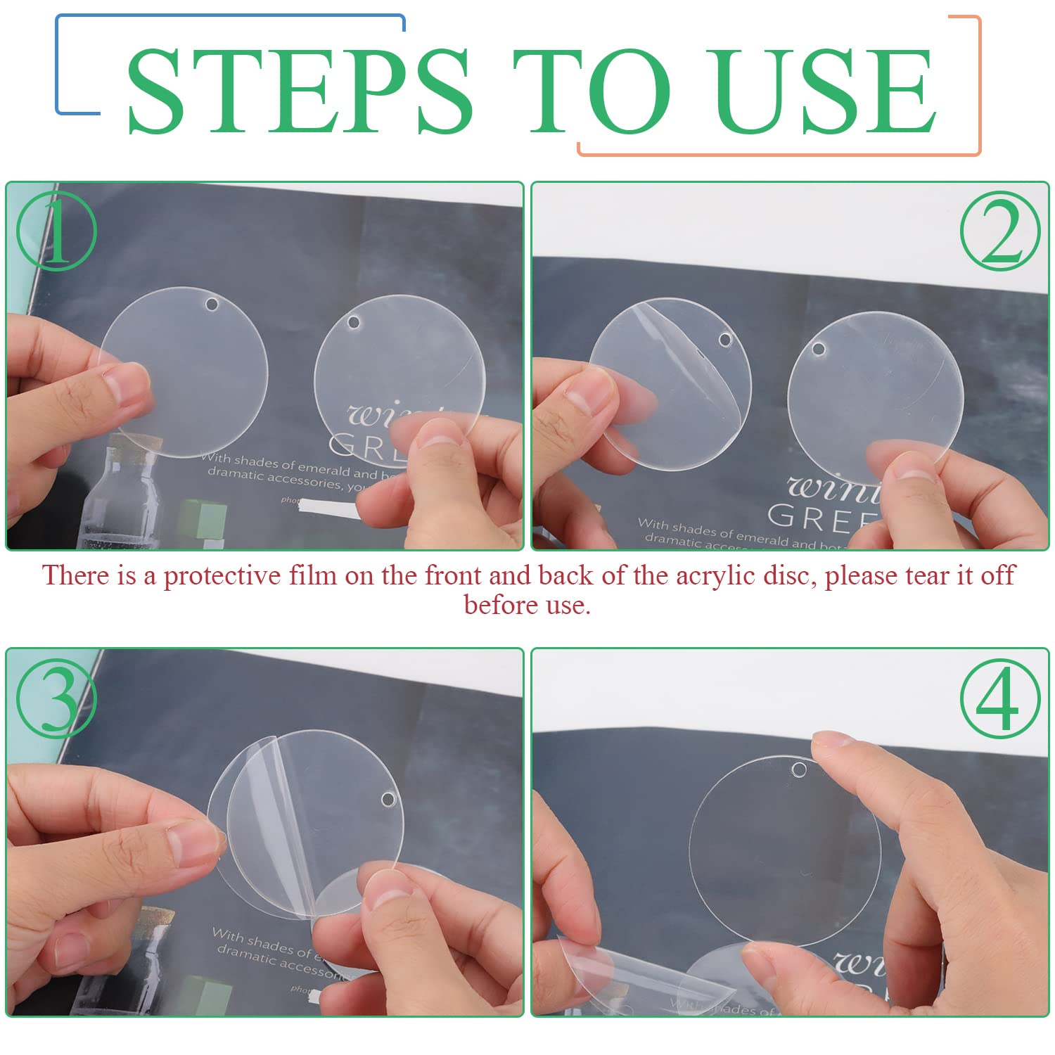 TAIANJI Acryl Sleutelhanger Blanks, 30 Stuks Ronde Transparante Cirkel Schijven, Cirkels Met Een Gat Voor Diy Sleutelhanger Ornament Coaster Schilderen Carving Gift, 8.9 cm