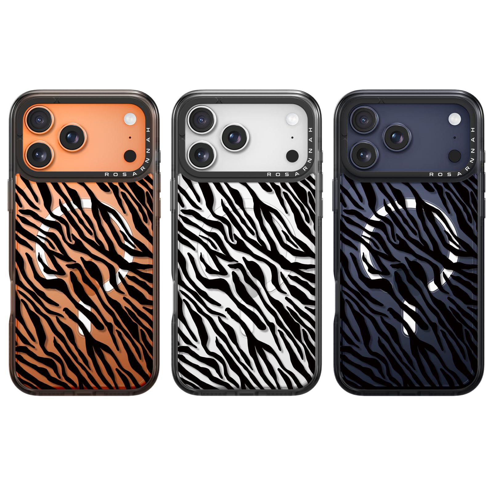 Rosarnnah Bonita funda para iPhone Pro, compatible con Magsafe, duradera, a prueba de golpes, caída de 6.5 pies, divertido diseño de cebra negra para iPhone Pro (6.3 pulgadas), color negro