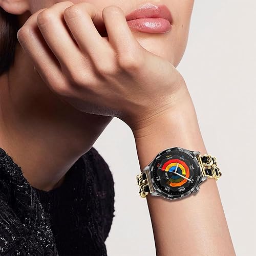 Miniatura 4 de Correas compatibles con Galaxy Watch de 1.811in, correa de cadena de metal de acero inoxidable de 0.866in, repuesto para Samsung Gear S3