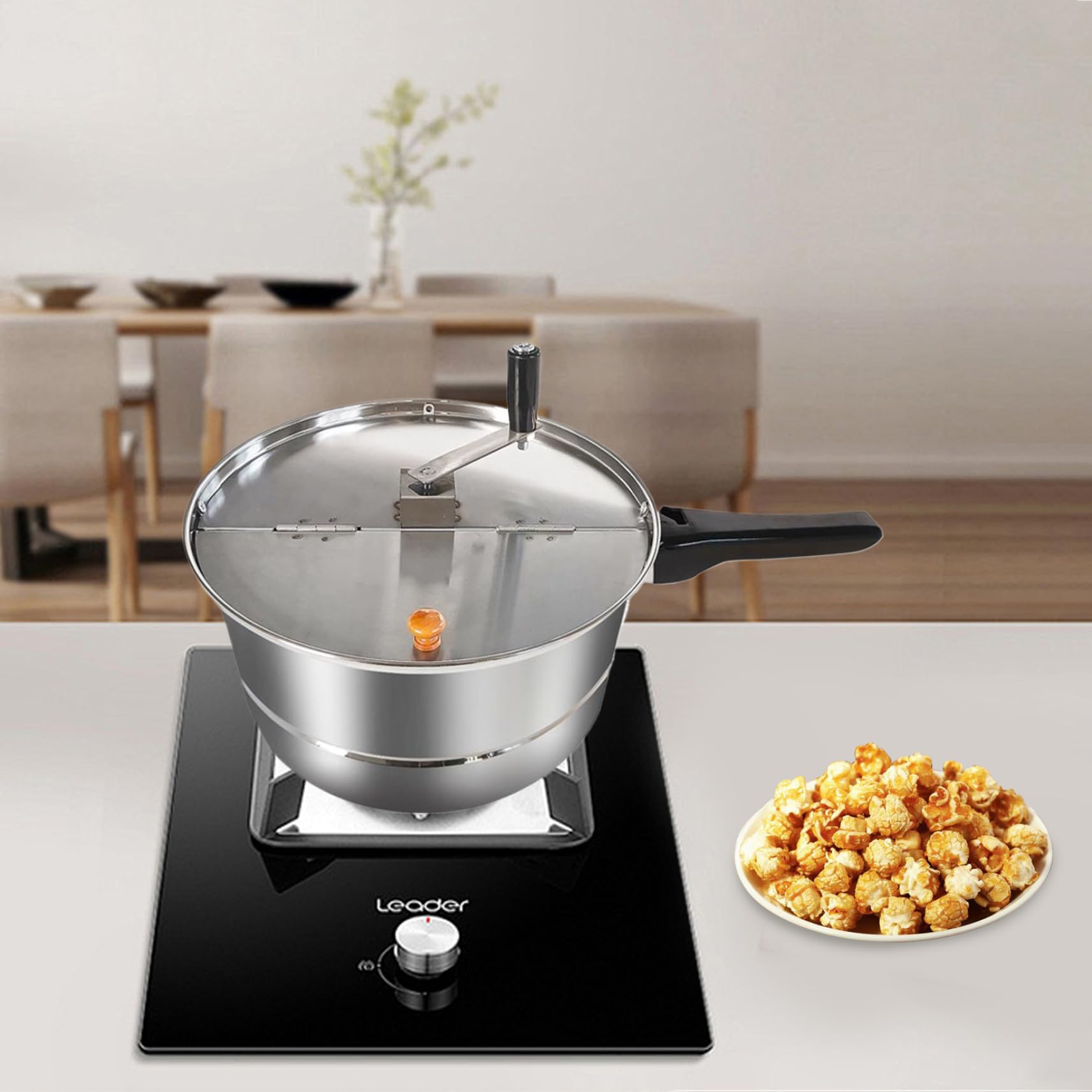 Popcorn Pot Fabricante de Palomitas de Acero Inoxidable Sin