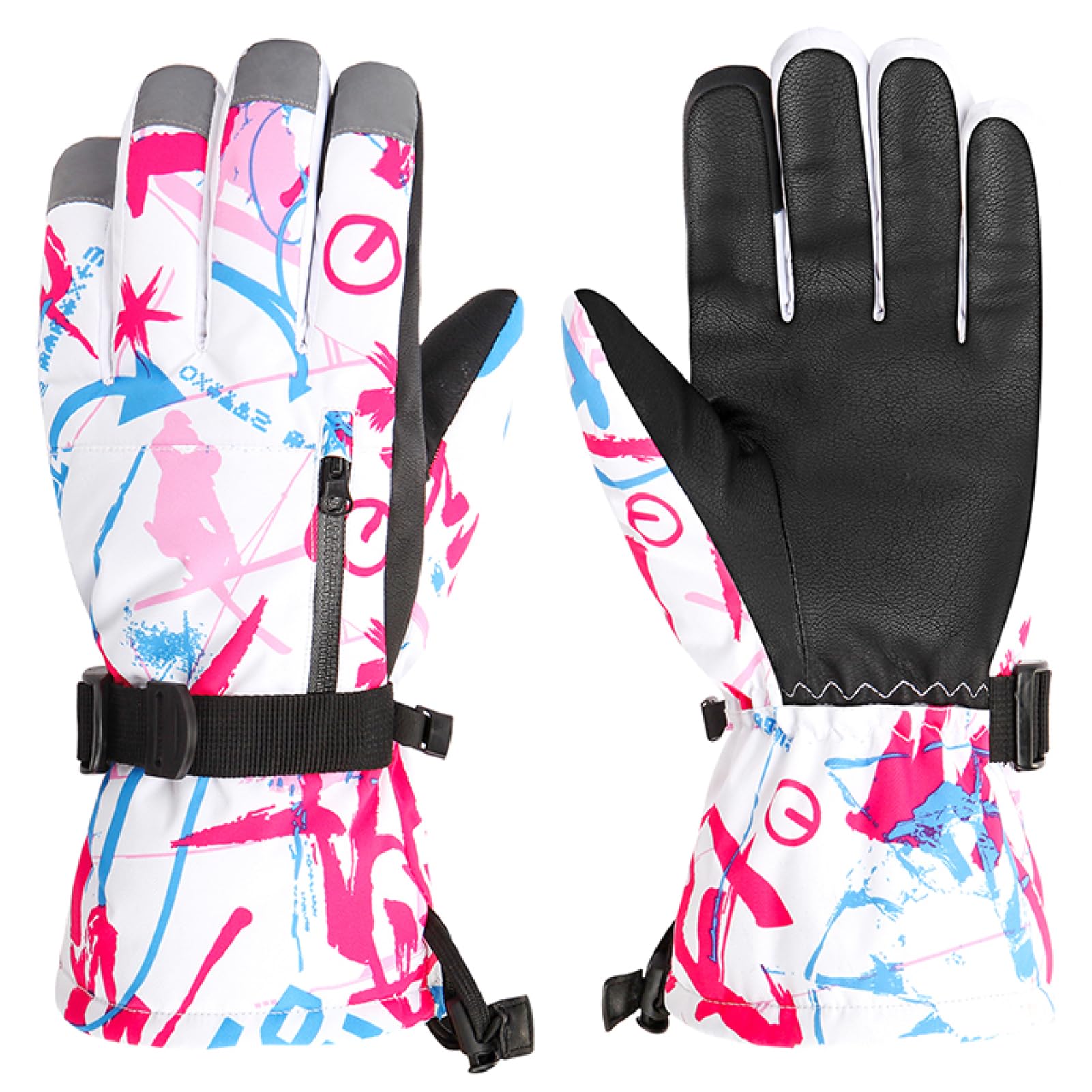 Azarxis Kids Snow Ski Gloves, Waterproof Winter Mittens for Boys Girls
