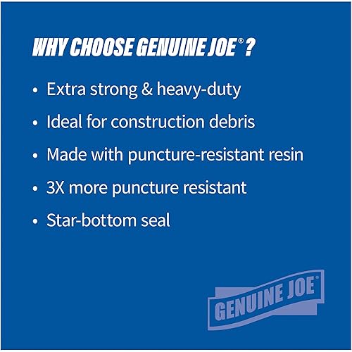 Miniatura 11 de Genuine Joe GJO01535 - Forro resistente para latas de baja densidad y resistente a pinchazos, capacidad de 60 galones, 56 pulgadas de largo x 39