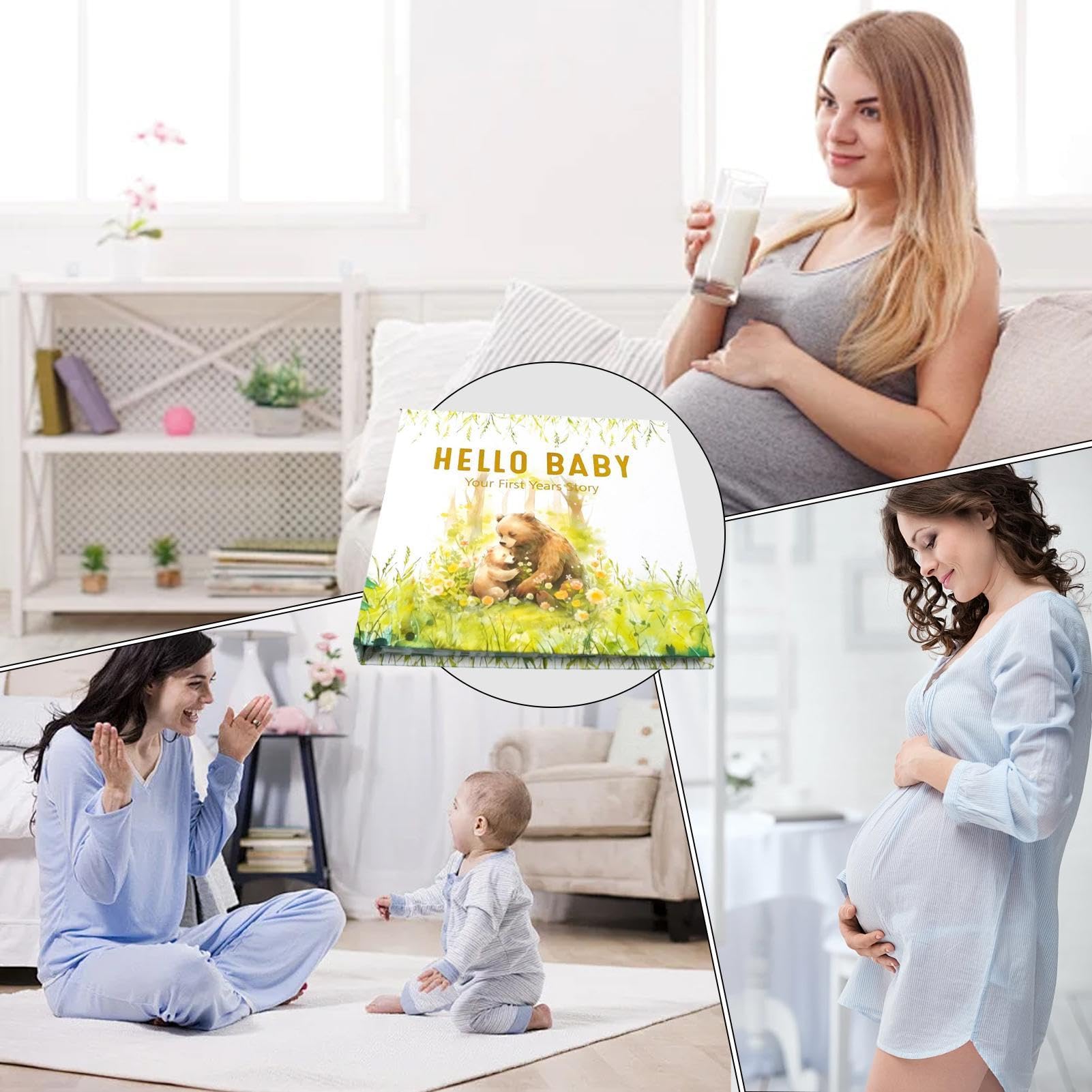 Księga kamieni milowych dla niemowląt, pierwsza 5-letnia książka dla dzieci, pamiętnik z wycinkami dla niemowląt, album z kamieniami milowymi, do zapisywania każdego wydarzenia od urodzenia do wieku 5