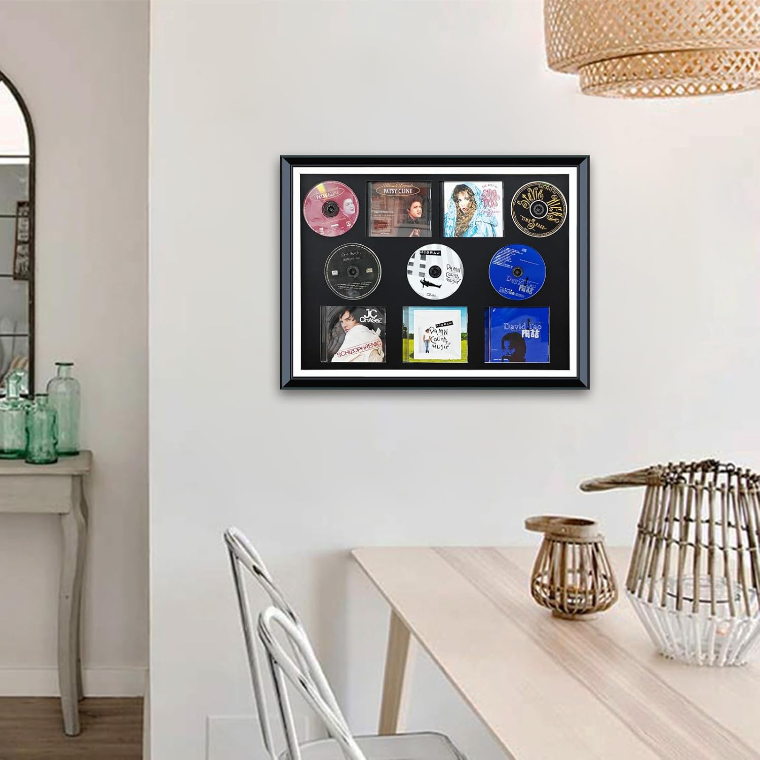 CD/DVD Storage Case,DVD case Holder Organizer,disc Collection Display,Wooden CD/DVD Case Display Frame,Signe Dalbum Display Frame,Album Cover Display Gift,Music Lover Home décor,Multi Media wall Art.