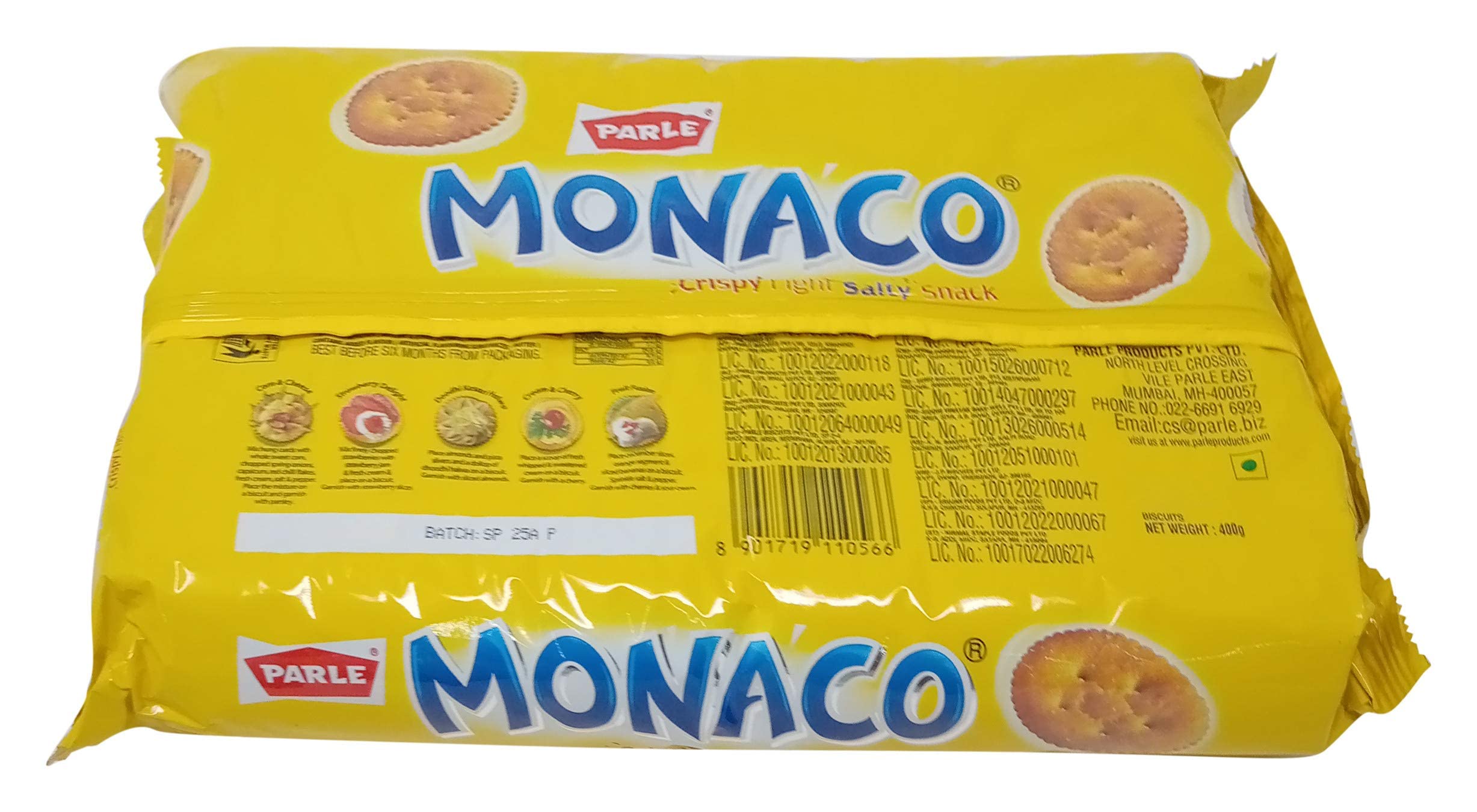 Parle Monaco Biscuits, Classic Regular, 400 Gram - Image 2 thumbnail