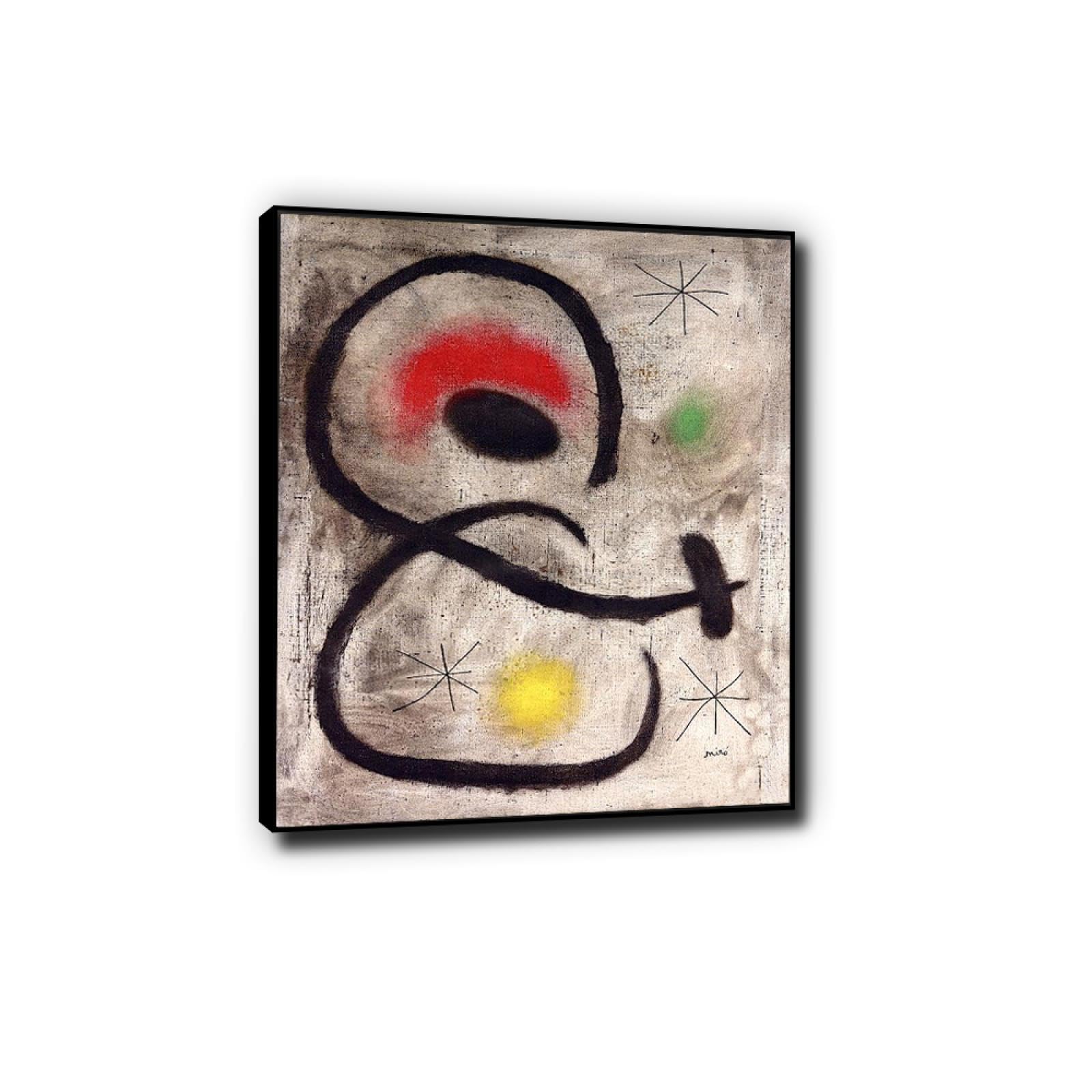 Phyrek123 Joan Miro oprawione wydruki bez tytułu obraz na płótnie Joan Miro plakat słynna sztuka abstrakcyjna reprodukcje nowoczesnej sztuki ściennej do salonu 20 x 25 cm czarna oprawiona