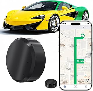 Mini GPS Tracker for Vehicles Car GPS Powerful Magnetic Waterproof Hidden Tracker Real-Time Localization for Vehicles/Children/Pets Compatible with Android iOS No Subscription