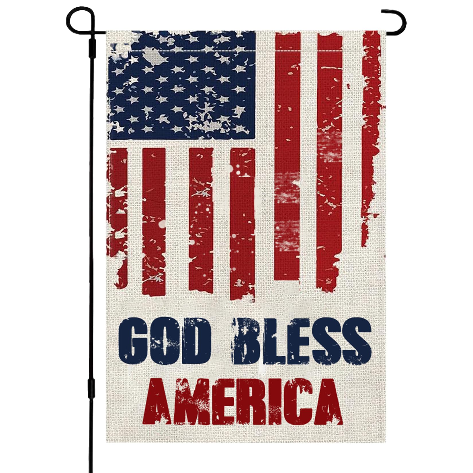 PANDICORN Patriotische Gartenflagge 30,5x45,7 Cm – Doppelseitig, 4. Juli Dekoration, Gott Segne Amerika
