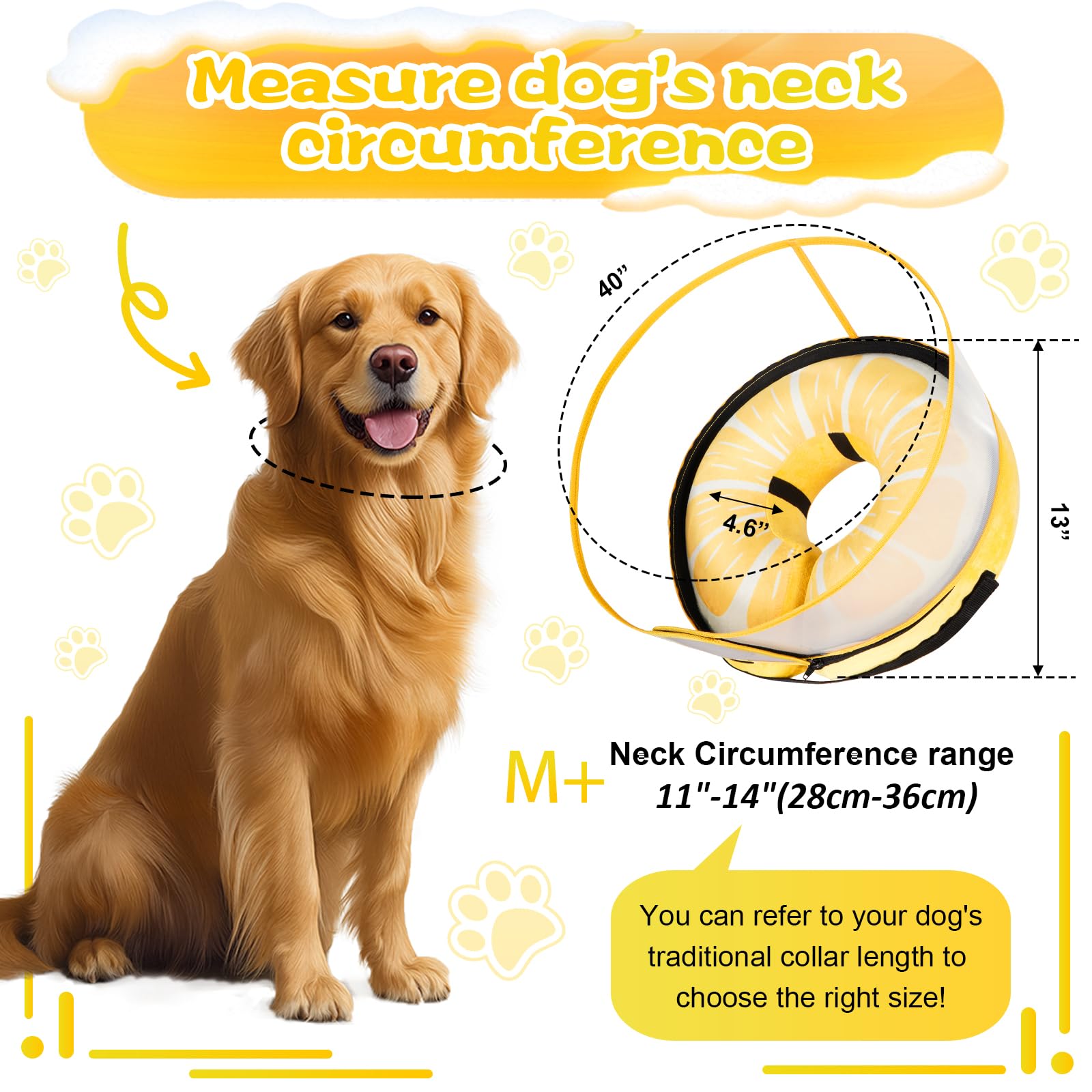 Collar de cono inflable para perros grandes, medianos y pequeños, collar de cono de recuperación suave ajustable para perros y gatos, alternativa al cono de perro después de la cirugía (hamburguesa,