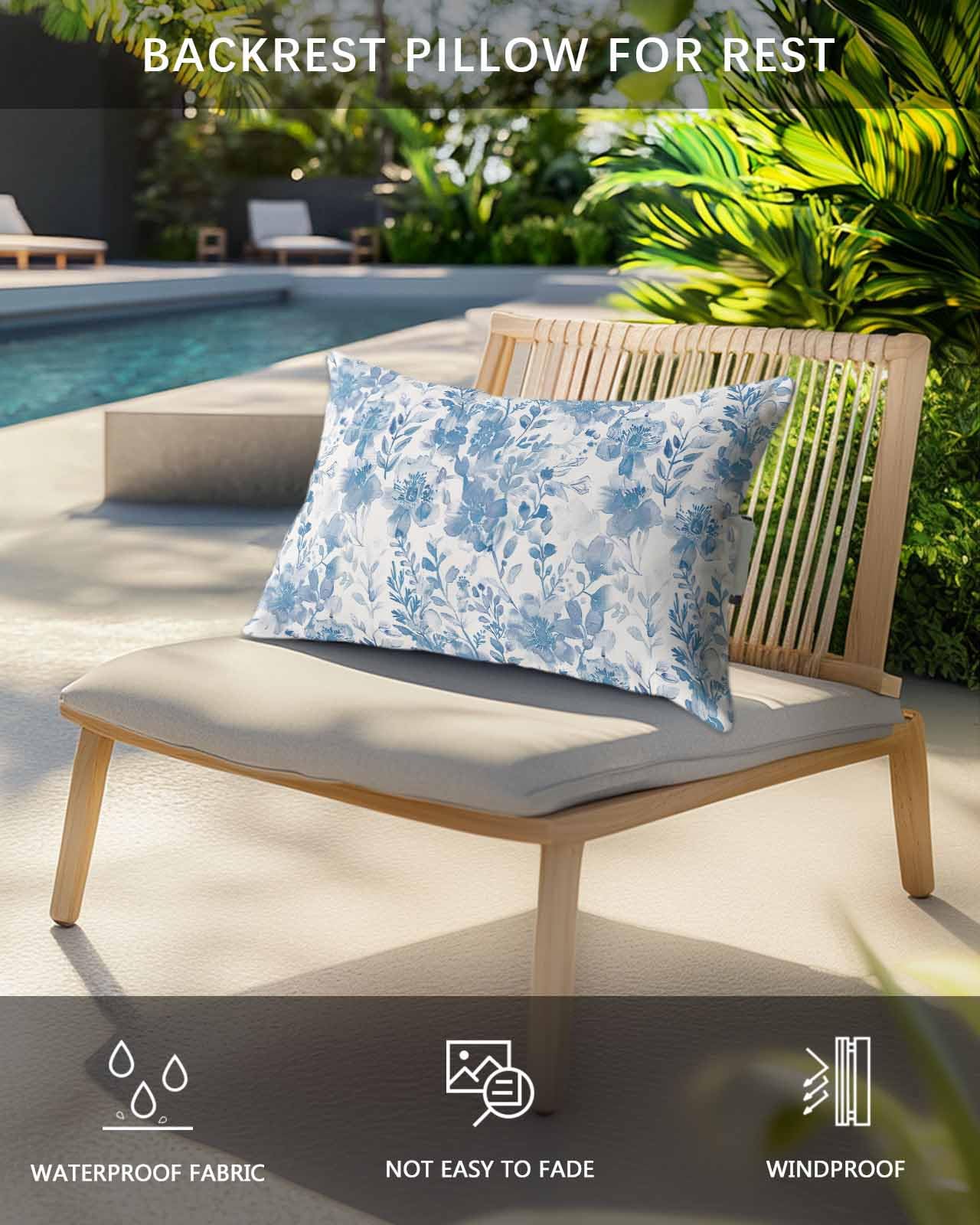 Almohada Reposacabezas Sillón Piscina - Funda Oxford, Banda Elástica Ajustable, Impermeable