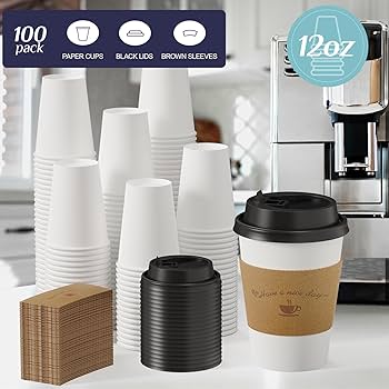 環元くん ボトル　ホワイト 1本 Amazon.com: LITOPAK 100 Pack 12 oz Coffee Cups with Lids, To