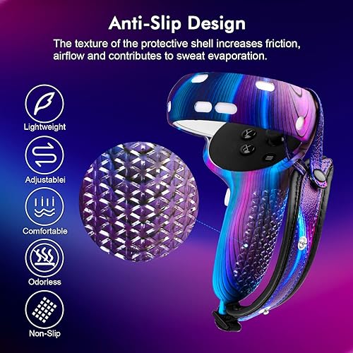 Miniatura 7 de Relohas Accessories for Oculus Quest 2, VR Accessory Set for Meta Quest 2, Include Controller Grip Leather Cover, VR Shell Cover, Face Cover, Lens