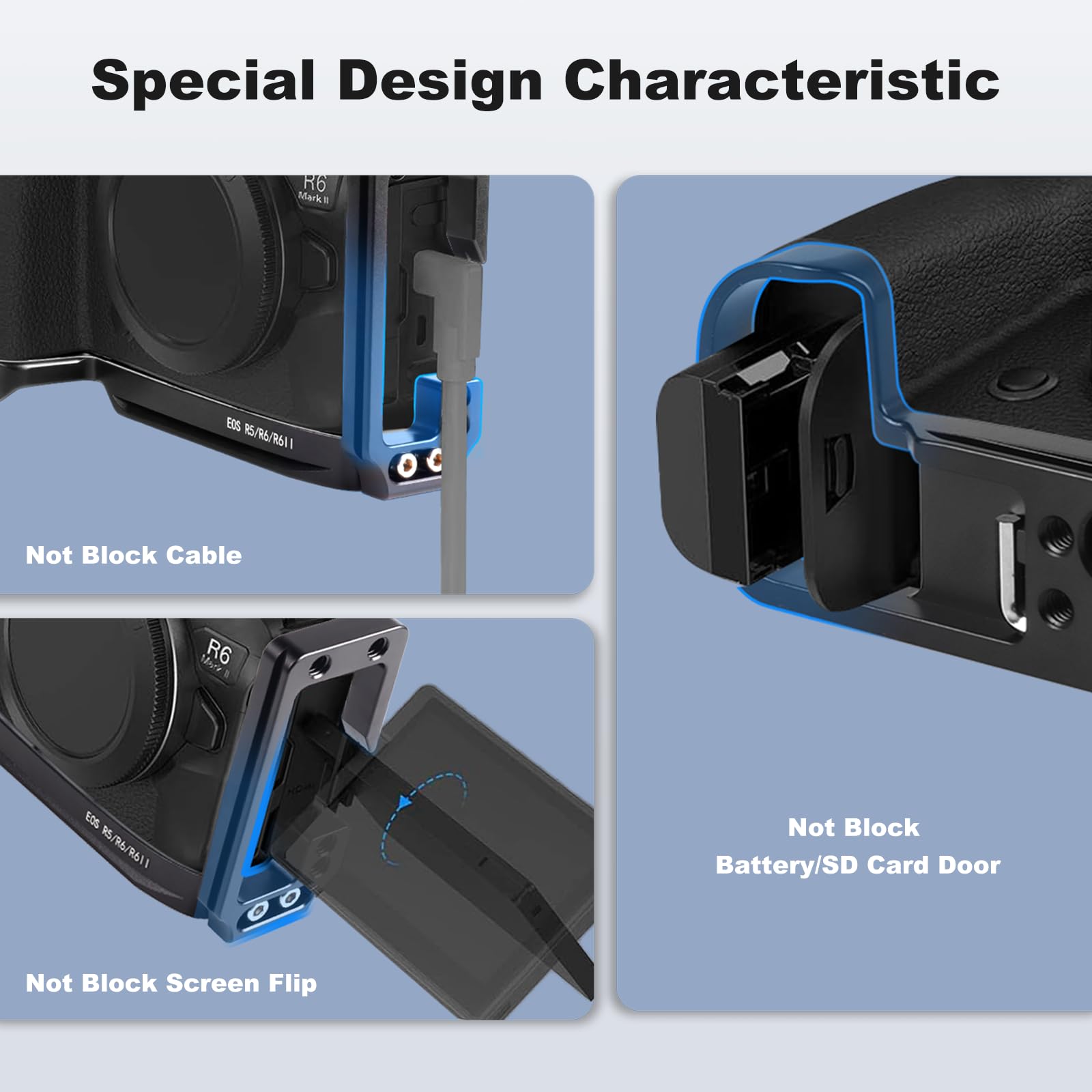 Staffa A L Per Impugnatura R5/R6/R5C/R6 Mark II Estensibile Con Piastra Arca-Swiss Nero