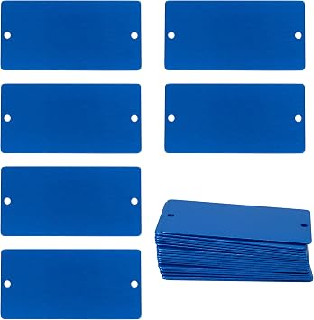 StayMax Aluminum Engraving Blanks with 2 Holes 1.5x3 Inch 25 Pack Blue