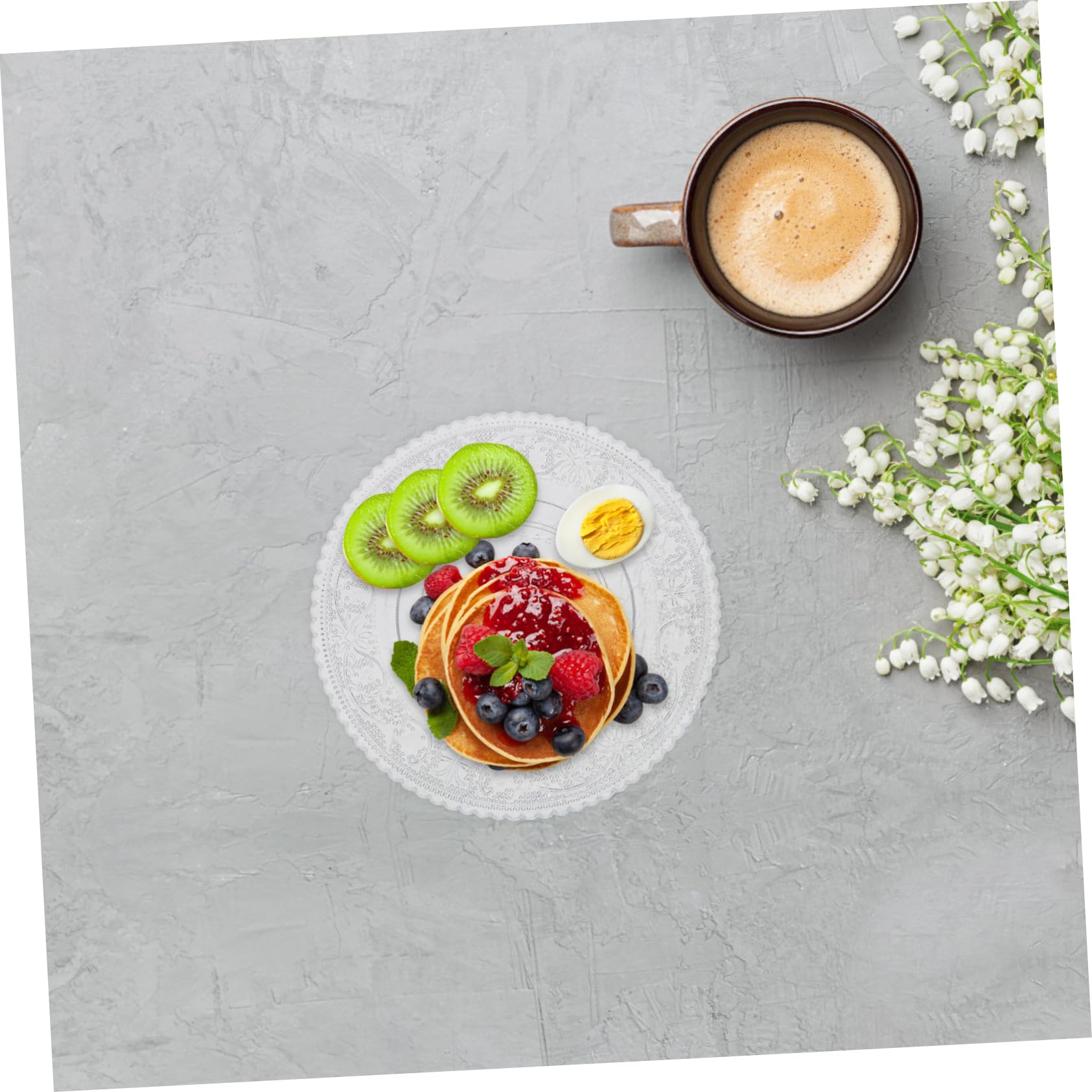 2Pcs Vintage Embossed Glass Plates Transparent Dessert Fruit Serving Plates for Home Bar and Restaurant Use for Snacks and Cupcakes Easy to Clean