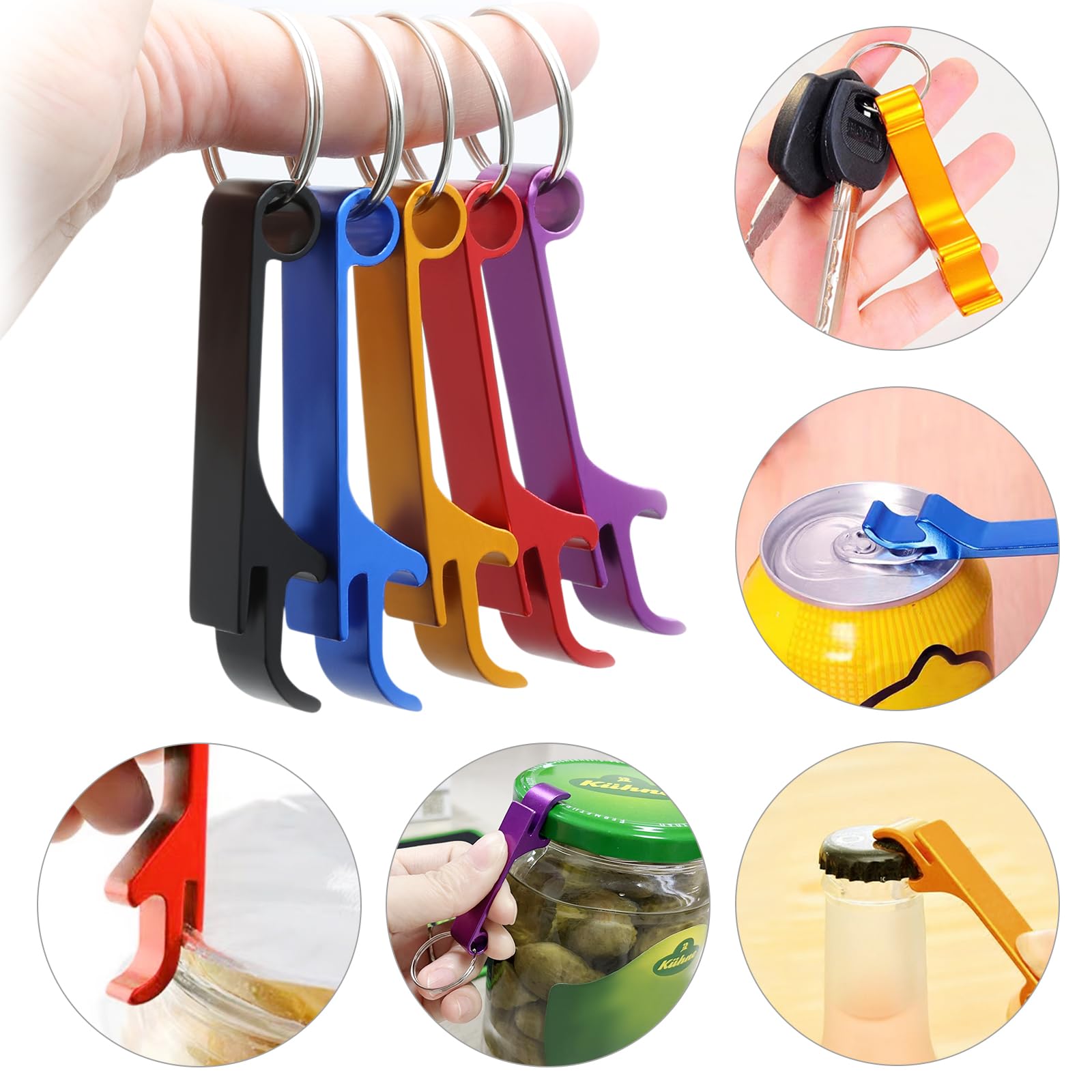 Llaveros abrebotellas de aluminio lote 20 piezas 5 colores