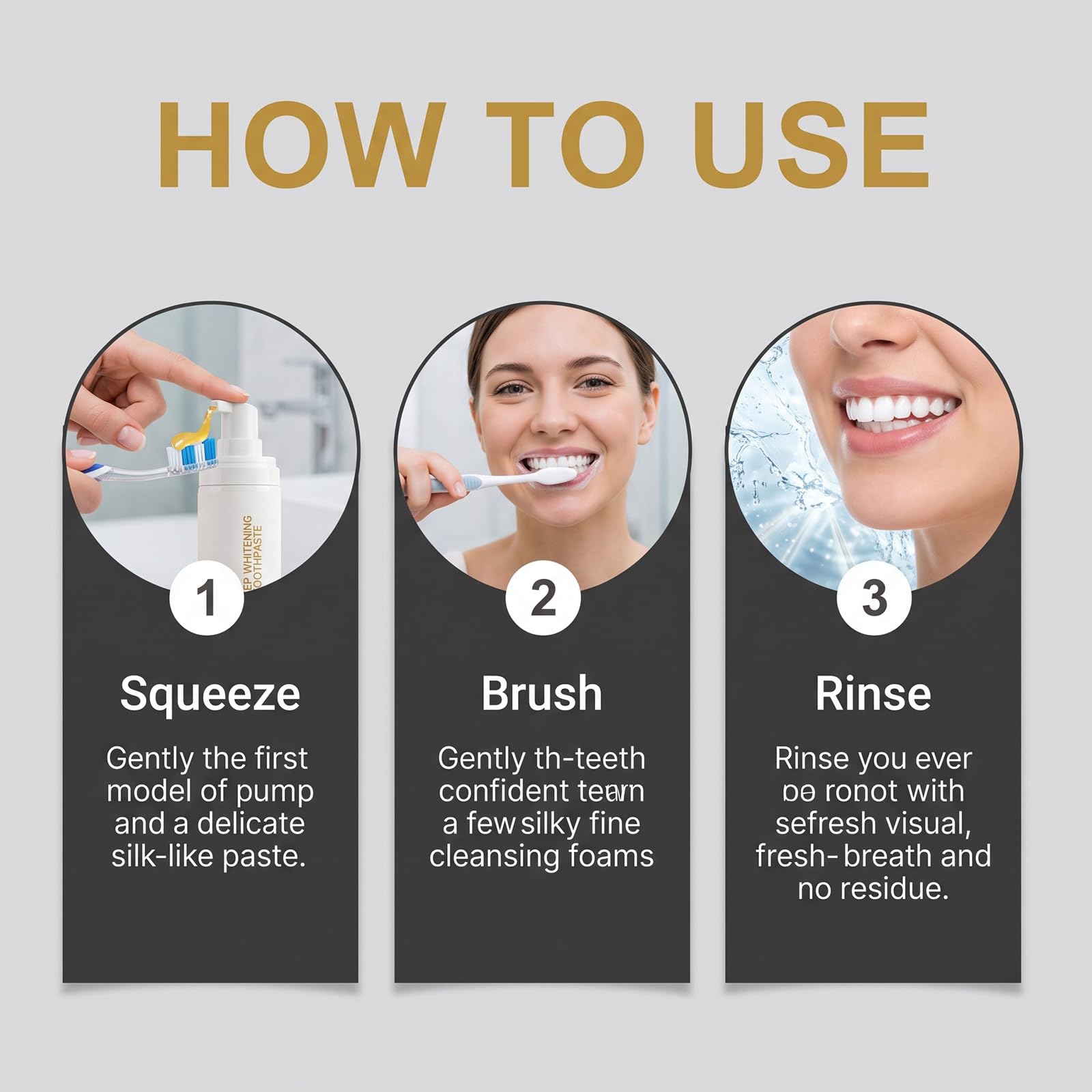 Dentifrice blanchissant en profondeur à l'essence de menthe (5pcs)