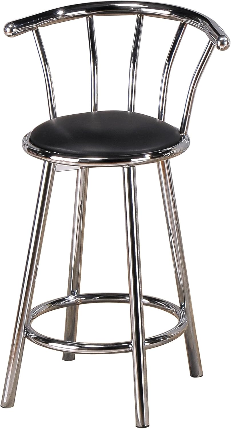 Amazoncom Poundex Swivel Bar Stools 29 Inch Height In Black Silver Color