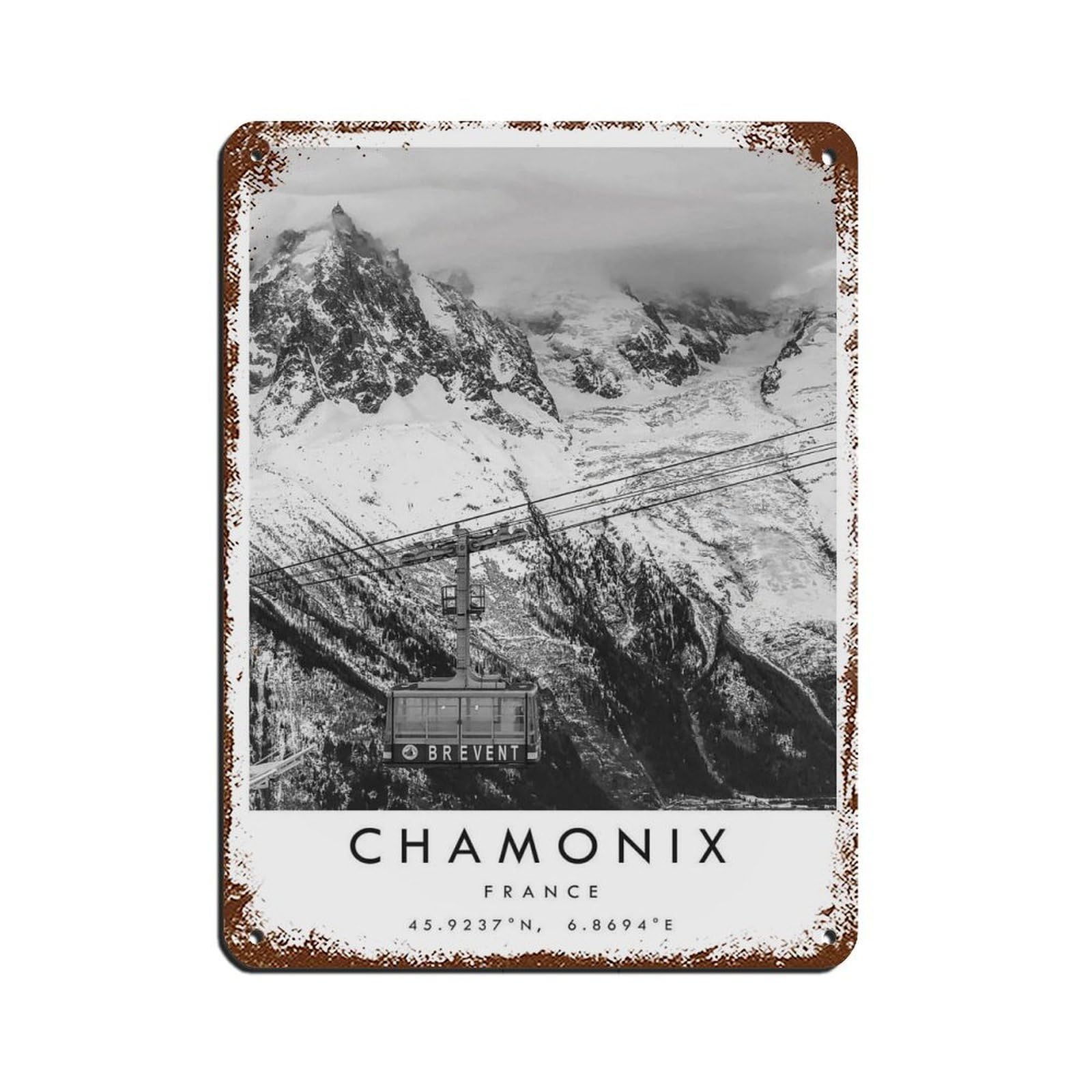 Chamonix Travel, France Poster (49) Retro Poster Metal Tin Sign Chic Art Retro Iron Painting Bar People Cave Cafe Family Garage Poster Wall Decoration 12x16inch(30x40cm)