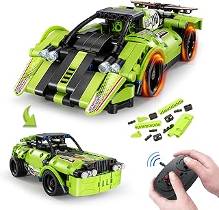 OKSTENCK STEM Building Toys for Kids 2-in-1 Remote Control STEM Building Blocks Kits 335 PCS RC Learning Construction Engineering Toy Set Gift for Age 6, 7, 8, 9, 10, 11, 12+ Years Old Boys Girls