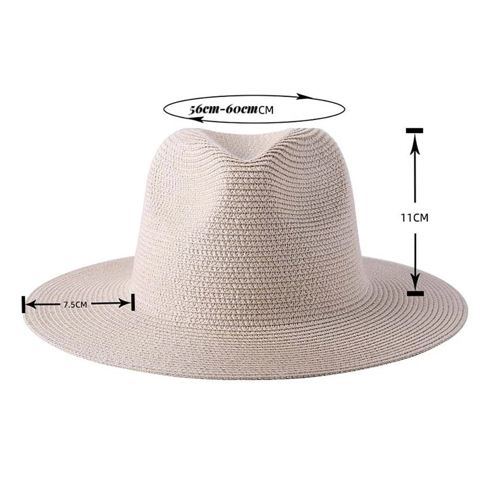 Cappello da sole in paglia a tesa larga di grandi dimensioni, copricapo spiaggia estivo unisex