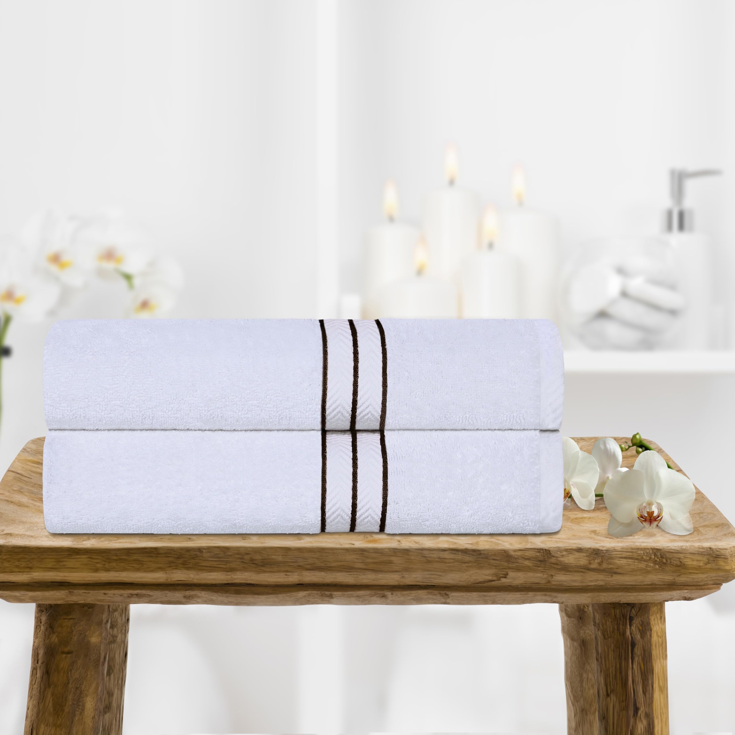 Toallas de baño de algodón para ducha y spa, 2 toallas pesadas altamente absorbentes
