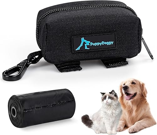 Miniatura 10 de PuppyDoggy 1 paquete de soporte para bolsas de excremento para perros y gatos, dispensador de bolsas de desechos con 1 rollo de bolsas para