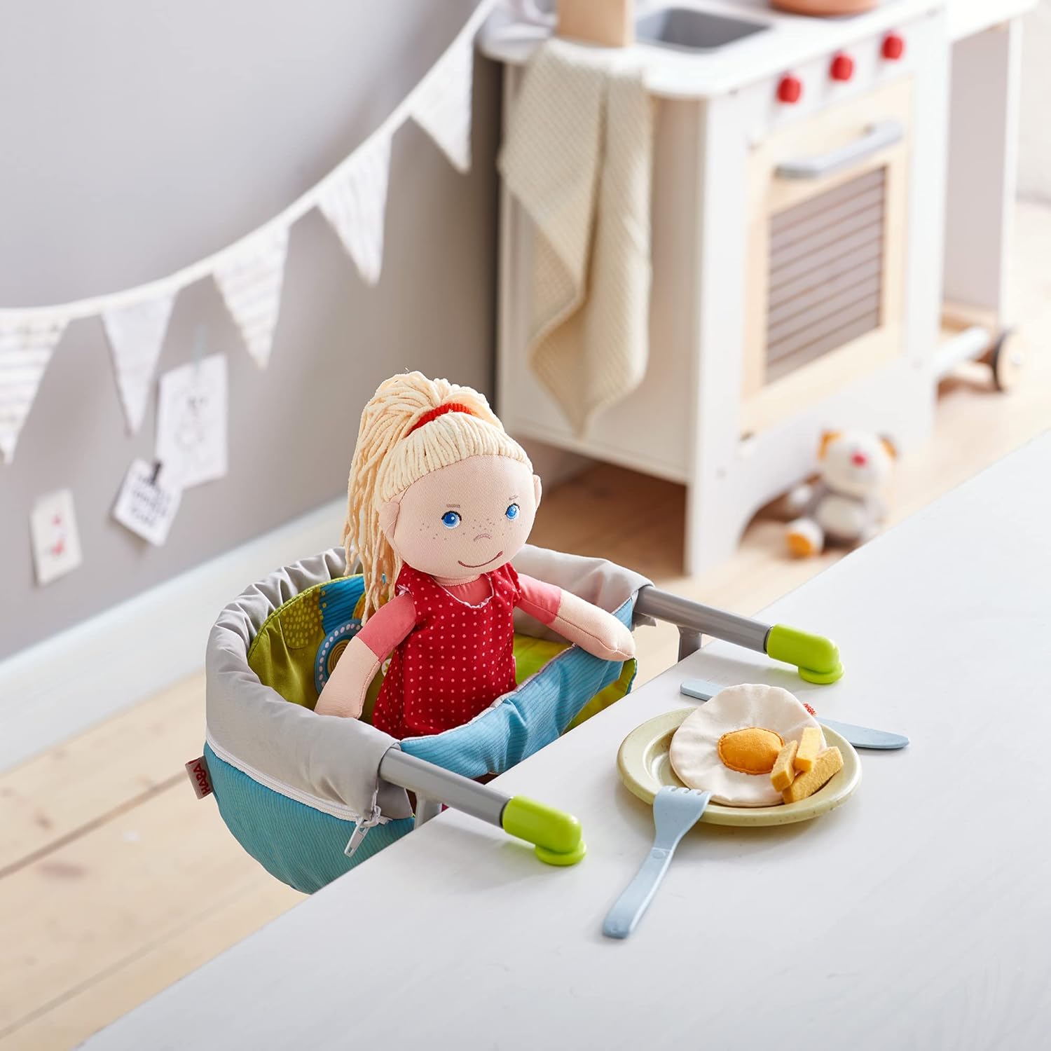 HABA Summer Meadow Doll Sized Hook on Table Seat for Baby Dolls up to 15"