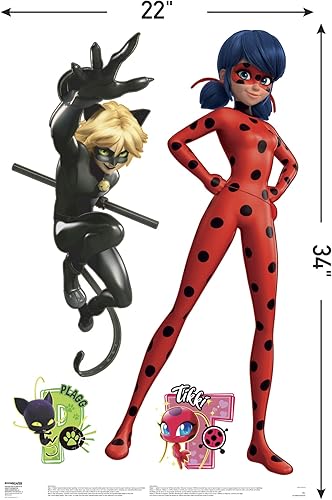 Miniatura 4 de Miraculous: Tales of Ladybug & Cat Noir RoomScapes - Calcomanías de pared (22 x 34 pulgadas)