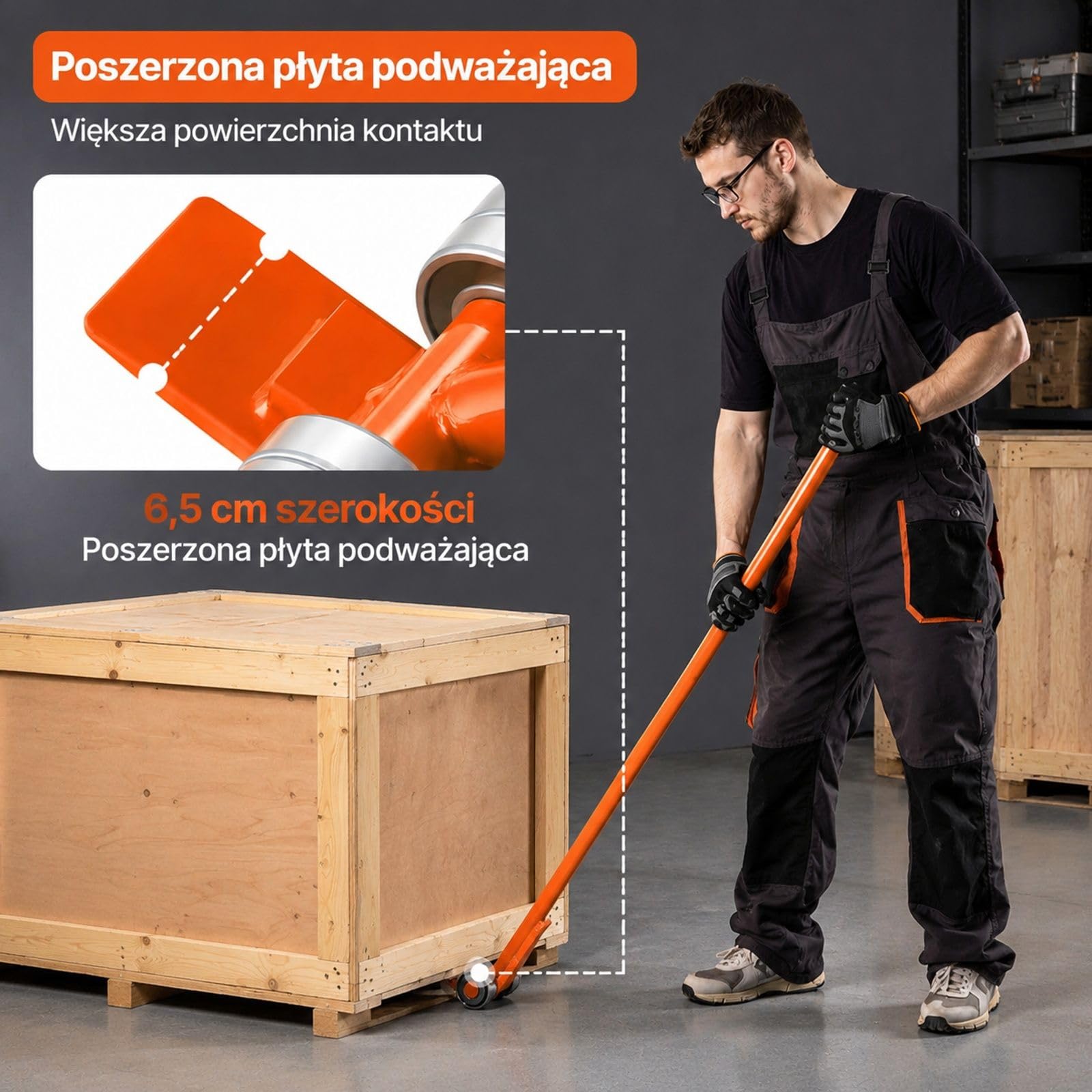 Podnośnik meblowy z rolkami ze stali węglowej i rękawicami do transportu ciężkich mebli, przedmiotów oraz bloków betonowych